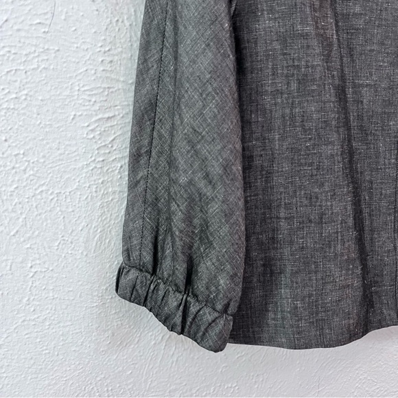 Talbots gray linen zip up blazer jacket - Picture 8 of 12